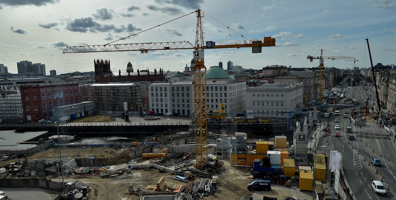 21.03.2018, Berlin: Blick auf die Baustelle des Berliner Stadtschlosses. Photo by: Britta Pedersen/picture-alliance/dpa/AP Images