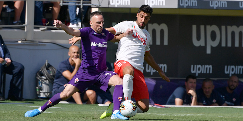 Franck Ribery e Sami Khedira in Fiorentina-Juventus (LaPresse)