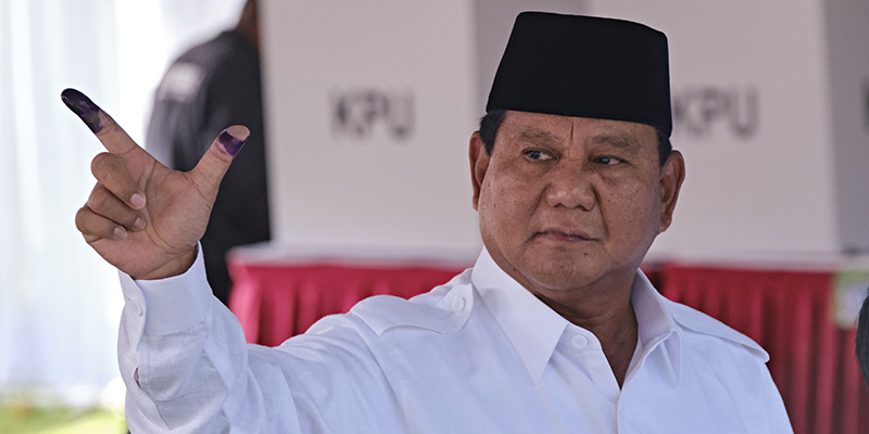Prabowo Subianto a Babakan Madang, 17 aprile 2019 (Ed Wray/Getty Images)