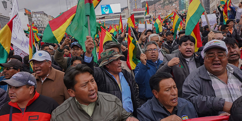 Manifestazioni di protesta a La Paz, Bolivia, 24 ottobre 2019 (Javier Mamani/Getty Images)