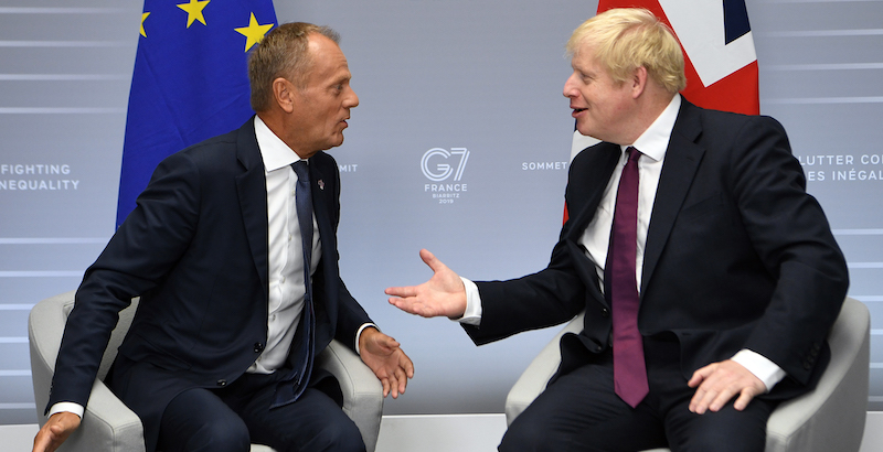 Boris Johnson e Donald Tusk (Andrew Parsons - Pool/Getty Images)