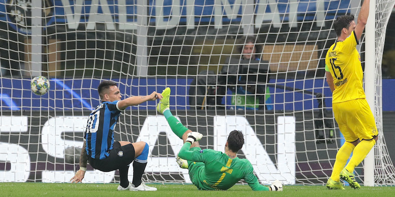 Il gol di Lautaro Martinez al Borussia Dortmund (Getty Images)