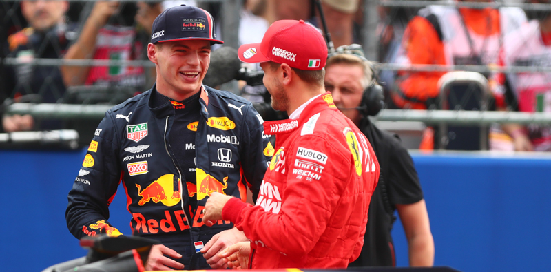 Max Verstappen e Sebastian Vettel. (Dan Istitene/Getty Images)