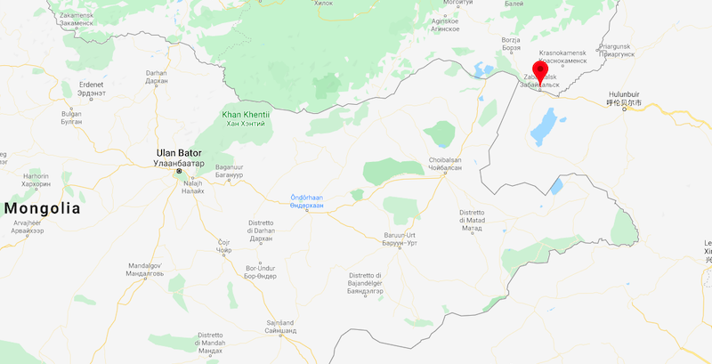 Zabaykalsk, in Russia (Google Maps)
