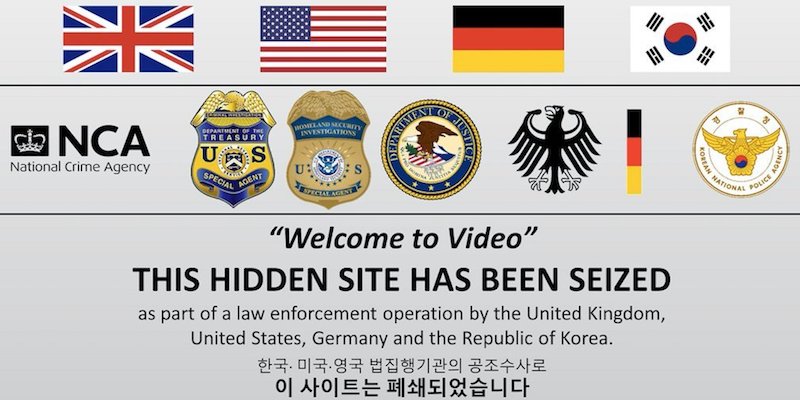 L'annuncio della National Crime Agency britannica riguardo alla chiusura del sito di pedopornografia "Welcome to Video" (NCA)