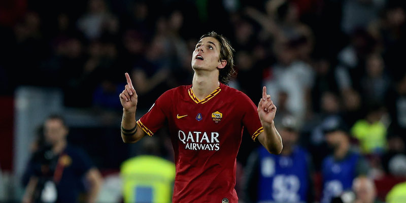 Nicolò Zaniolo dopo il gol segnato al Milan (Getty Images)
