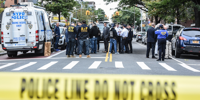 La strada di Brooklyn dove la mattina del 12 ottobre 2019 c'è stata una sparatoria (Stephanie Keith/Getty Images)