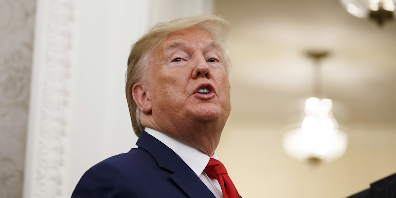 Il presidente degli Stati Uniti Donald Trump, il 24 ottobre 2019 (AP Photo/Alex Brandon)