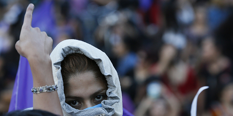Manifestazione femminista a Città del Messico, 19 ottobre 2016 (AP)