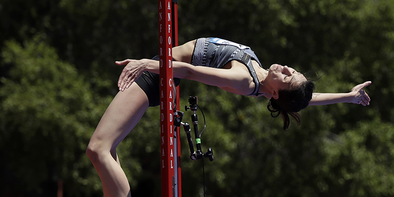 L'atleta russa Mariya Lasitskene, Stanford, California, 30 giugno 2019 (AP Photo/Jeff Chiu)