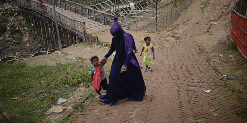 Un campo per rifugiati rohingya in Bangladesh, 22 agosto 2019 (AP Photo/Mahmud Hossain Opu)
