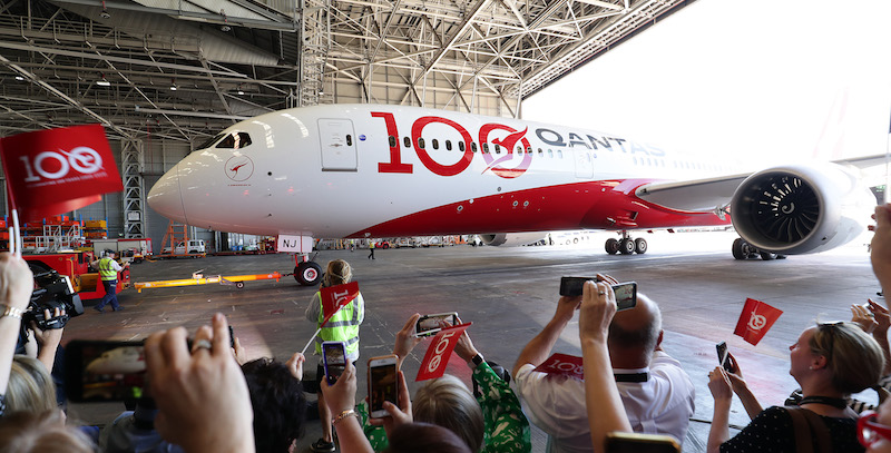 L'aereo di Qantas partito da Londra e atterrato a Sydney, 15 novembre 2019
(Mark Metcalfe/Getty Images)