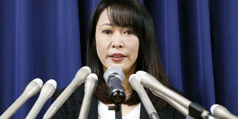 La ministra giapponese della Giustizia Masako Mori, Tokyo, 26 dicembre 2019 (Kyodo News via AP)
