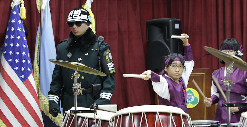 Cerimonia di fine anno alla scuola elementare di Daeseong-dong (Chung Sung-Jun/Getty Images)