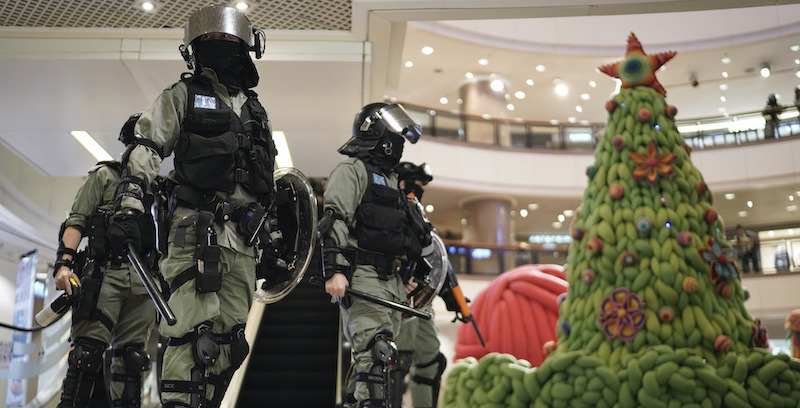 Hong Kong, 24 dicembre 2019 (AP Photo/Kin Cheung)