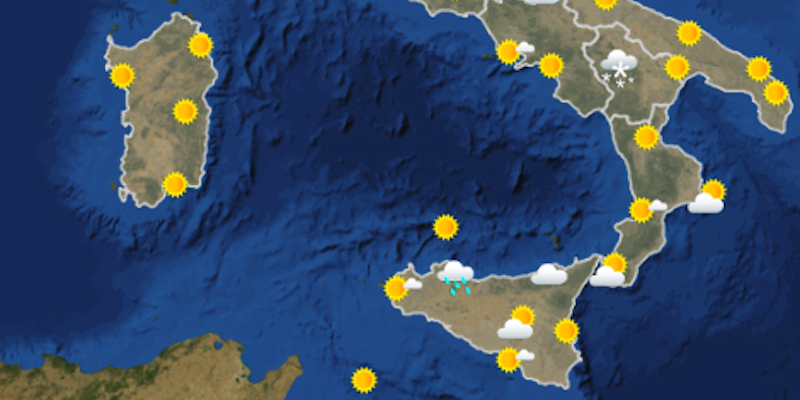 Le previsioni meteo per lunedì 30 dicembre