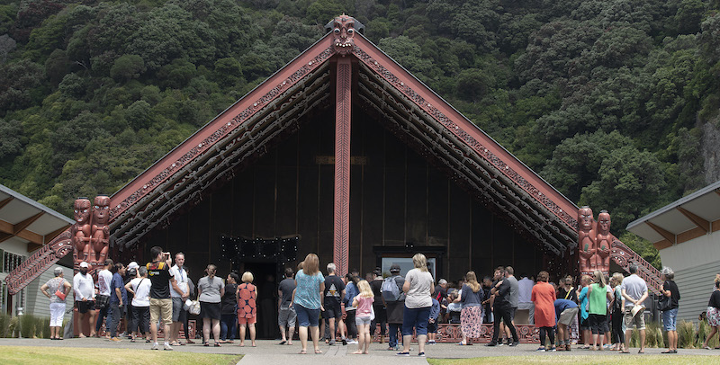 Famiglie delle persone morte nell'eruzione del vulcano White Island a Whakatane, Nuova Zelanda (John Borren/Getty Images)