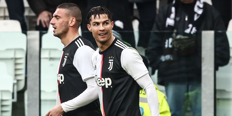 Cristiano Ronaldo dopo il primo gol segnato all'Udinese (Isabella BONOTTO / AFP)