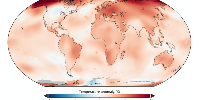 Le anomalie delle temperature nella mappa della NASA 
