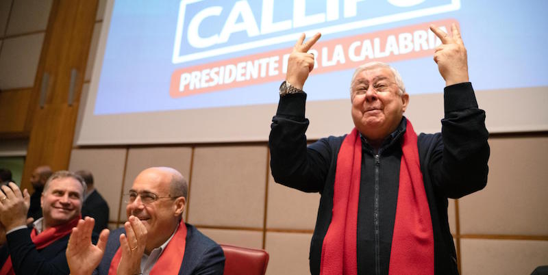Il candidato presidente del centrosinistra in Calabria Pippo Callipo (ANSA/MARCO COSTANTINO)