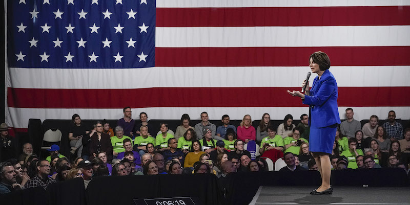 Amy Klobuchar durante un comizio a Concord, New Hampshire. (Drew Angerer/Getty Images)