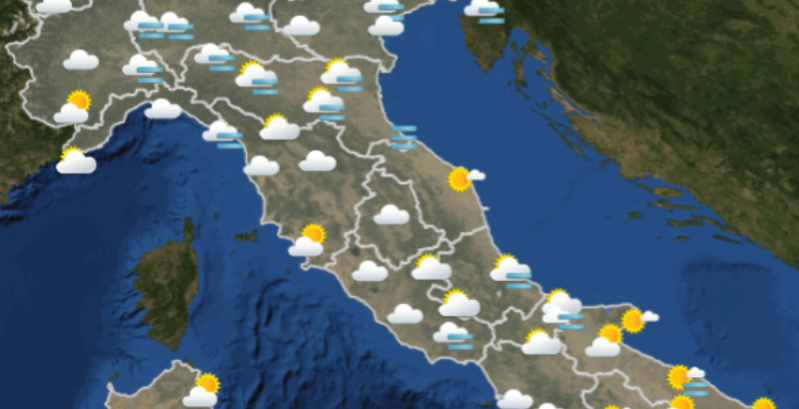 Le previsioni meteo per martedì 25 febbraio