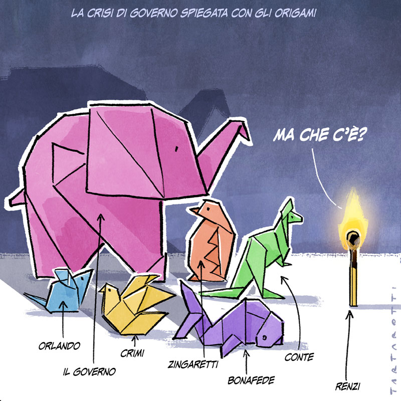 La crisi di governo spiegata con gli origami