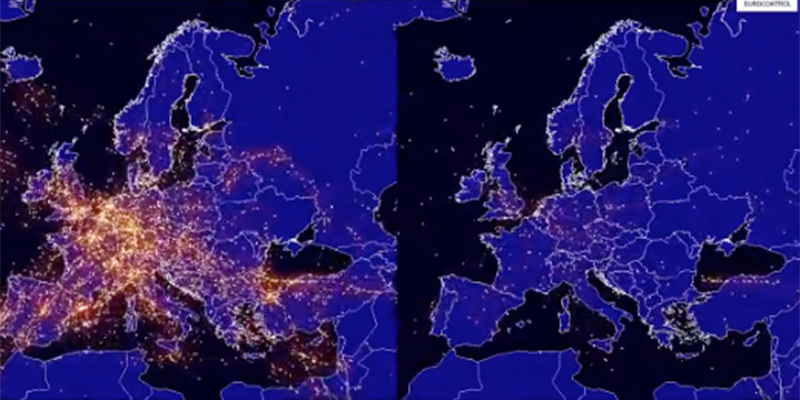 Gli effetti del coronavirus sul traffico aereo