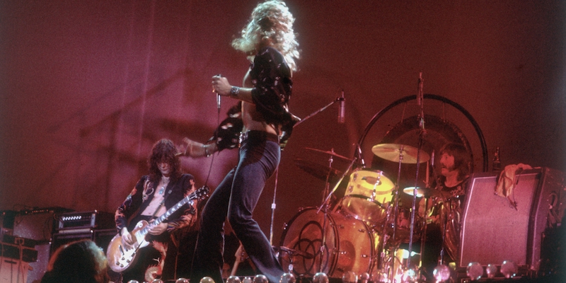 I Led Zeppelin durante un concerto nel 1977 (Hulton Archive/Getty Images)