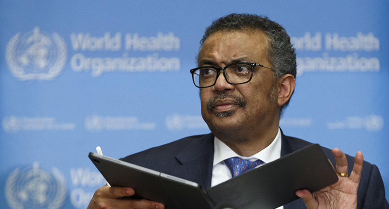 Il direttore dell'Organizzazione Mondiale della Sanità, Tedros Adhanom Ghebreyesus (EPA/SALVATORE DI NOLFI via ANSA)