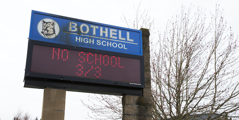 Una scuola di Seattle, chiusa a causa del coronavirus (Karen Ducey/Getty Images)