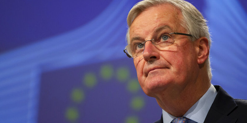 Il capo dei negoziatori europei per Brexit, Michel Barnier (AP Photo/Virginia Mayo)