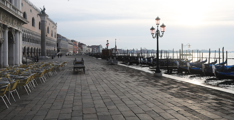 Riva degli Schiavoni a Venezia il 9 marzo (Marco Di Lauro/Getty Images)