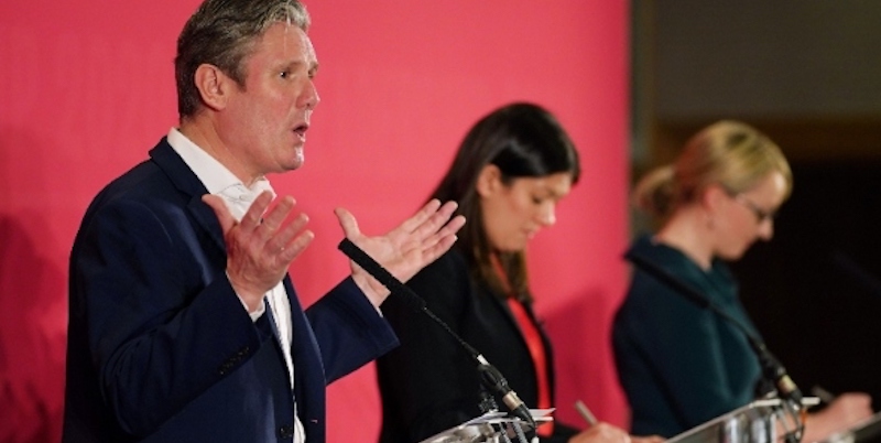 I candidati alla leadership del partito laburista britannico Keir Starmer, Lisa Nandy e Rebecca Long-Bailey (Ian Forsyth/Getty Images)