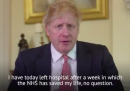 Il discorso di Boris Johnson dopo essere stato dimesso dall'ospedale