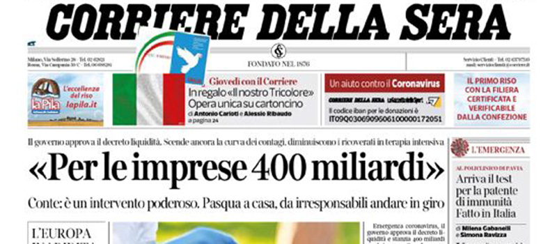 Le prime pagine di martedì 7 aprile 2020