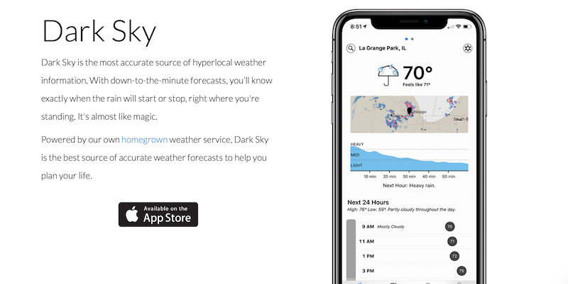 Apple ha acquistato l’app di previsioni meteo Dark Sky