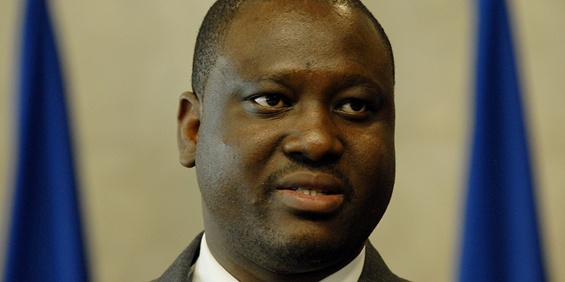 Guillaume Soro durante una conferenza stampa a Bruxelles, 4 giugno 2008 ( AP Photo/ Thierry Charlier.)