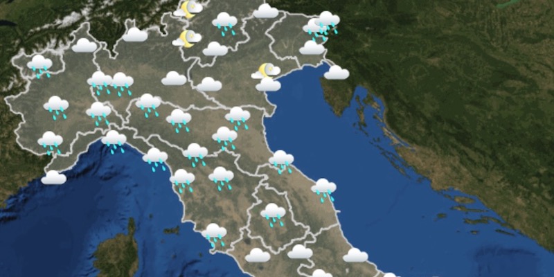 Le previsioni del tempo per la sera del 18 aprile 2020 sul Nord Italia (Servizio meteorologico dell'Aeronautica militare)