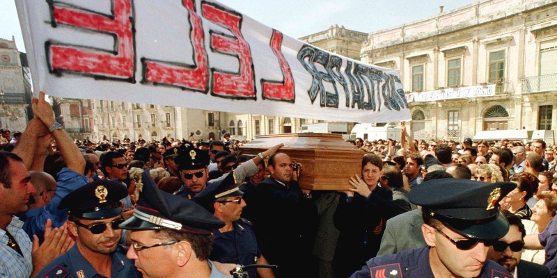 Il funerale di Emanuele Scieri a Siracusa il 27 agosto 1999 (RAGONESE/ANSA)