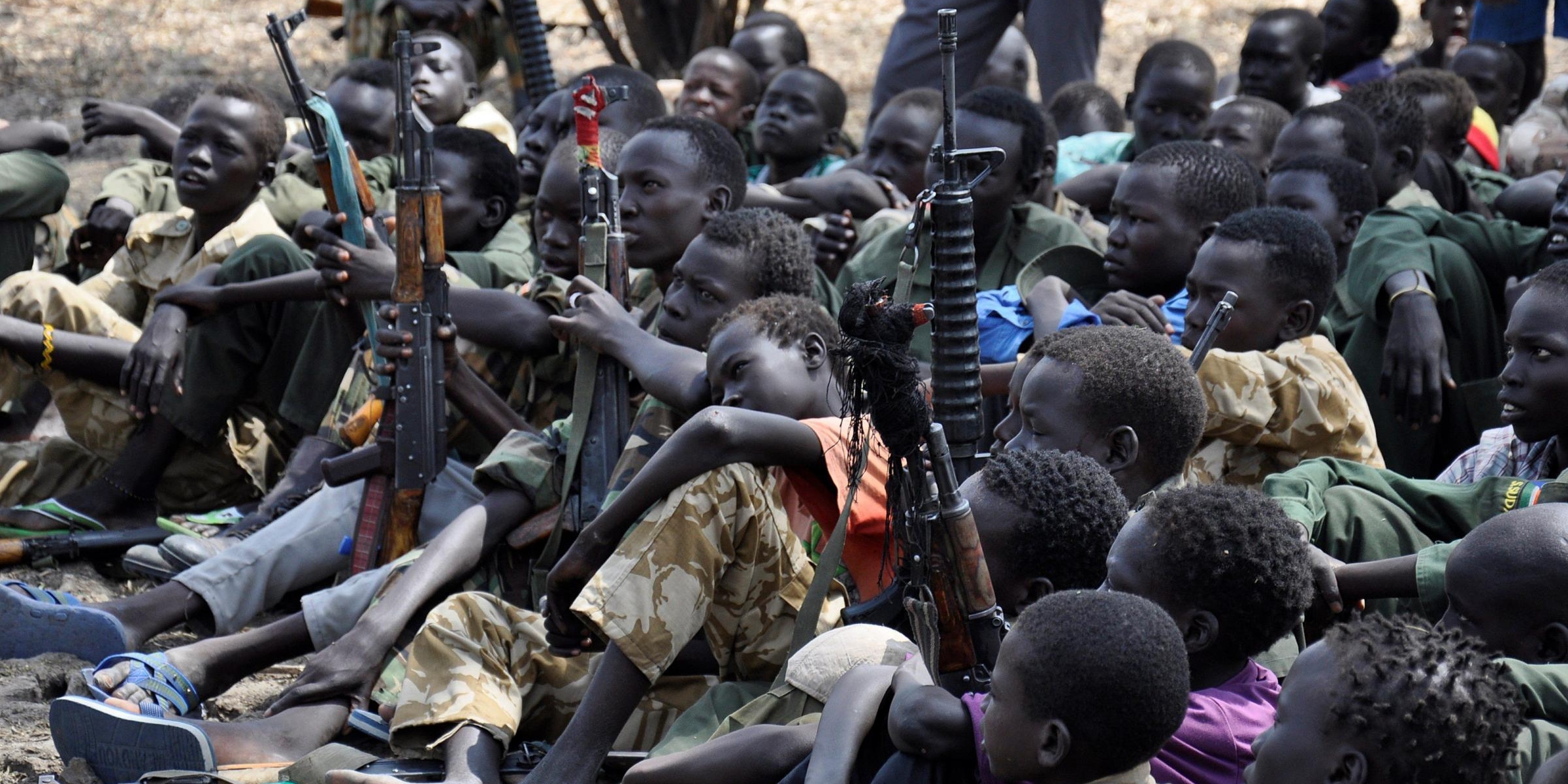 Bambini soldato liberati in Sud Sudan nel 2015 (Anadolu Agency Photo: Samir Bol )