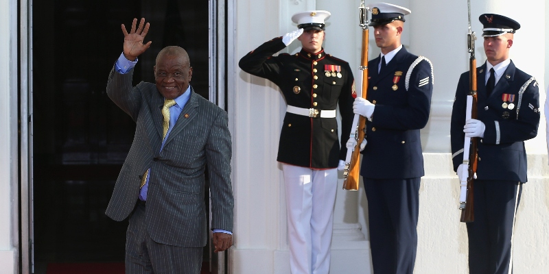 L'ex primo ministro del Lesotho Thomas Thabane durante la sua visita alla Casa Bianca. Washington, Stati Uniti, 5 agosto 2014 (Mark Wilson/Getty Images)