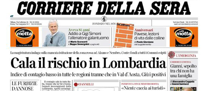 Le prime pagine di sabato 23 maggio 2020