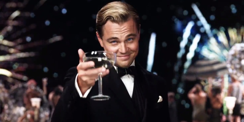 Leonardo DiCaprio in una scena di Il Grande Gatsby (2013)