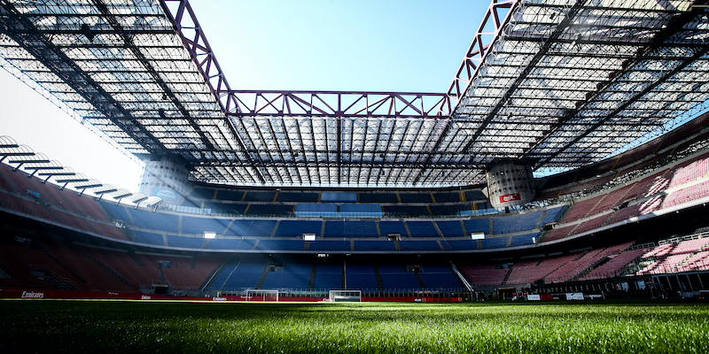 Lo stadio Meazza di Milano prima di Milan-Genoa (LaPresse/Spada)