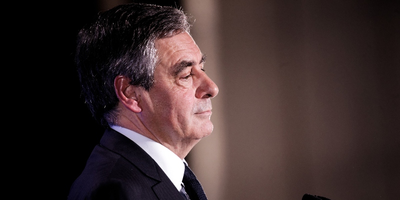 L'ex primo ministro francese François Fillon a Lille, il 23 aprile 2018 (Sylvain Lefevre/Getty Images))