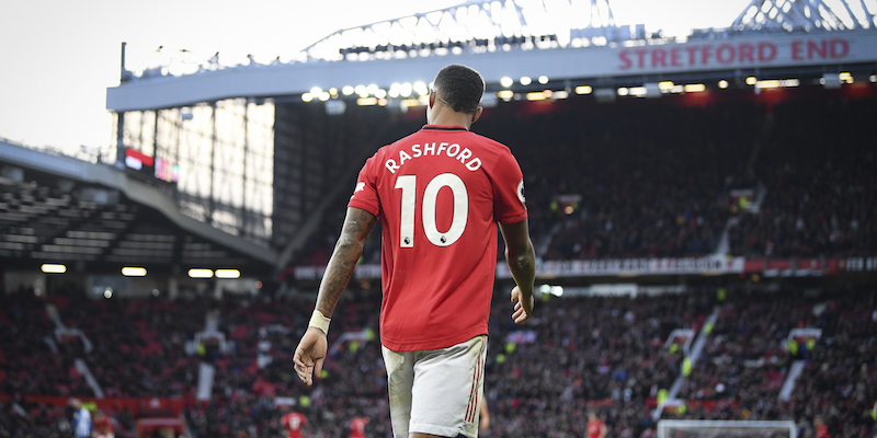 Marcus Rashford all'Old Trafford il 10 novembre 2019 (Michael Regan/Getty Images)