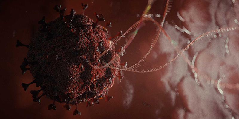 Il coronavirus SARS-CoV-2 in un'elaborazione grafica (We Are Covert via Wikimedia)