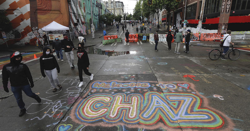 La Capitol Hill Autonomous Zone (CHAZ), Seattle, 11 giugno
(AP Photo/Ted S. Warren)