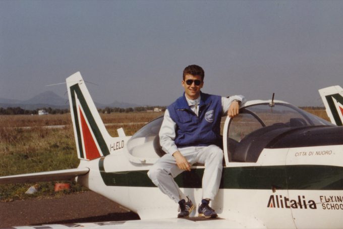 Alberto Nassetti alla scuola di volo di Alitalia